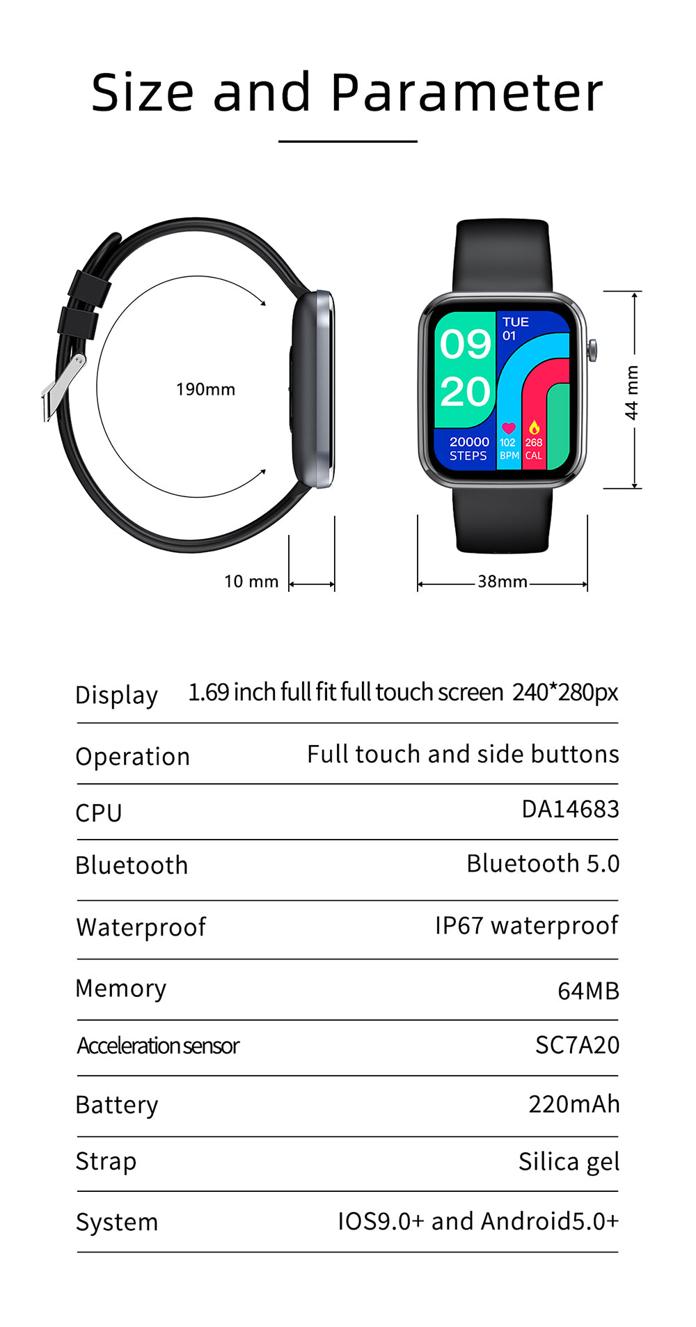 COLMI P15 Smart Watch - Black