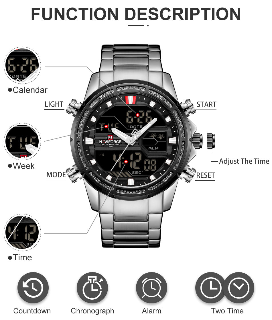 Naviforce 9138 Mens Watch - Silver