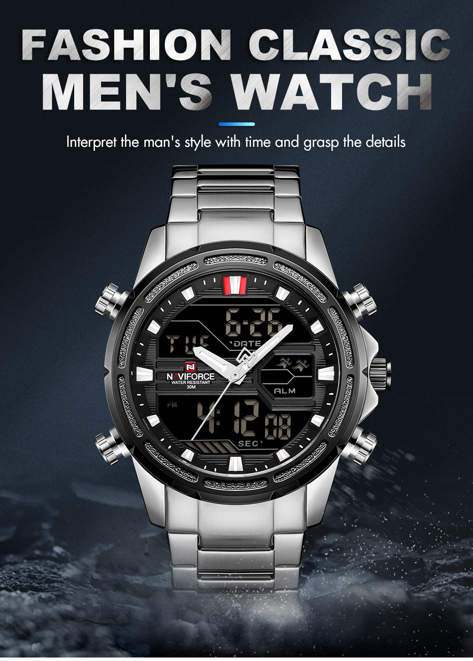 Naviforce 9138 Mens Watch - Silver