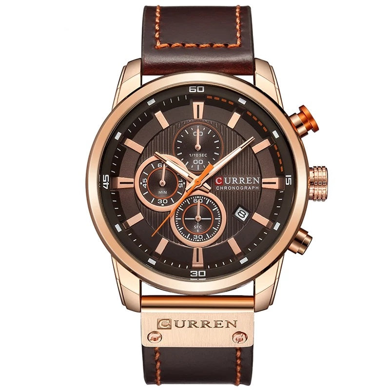 Curren 8291 Chronograph Watch - Brown