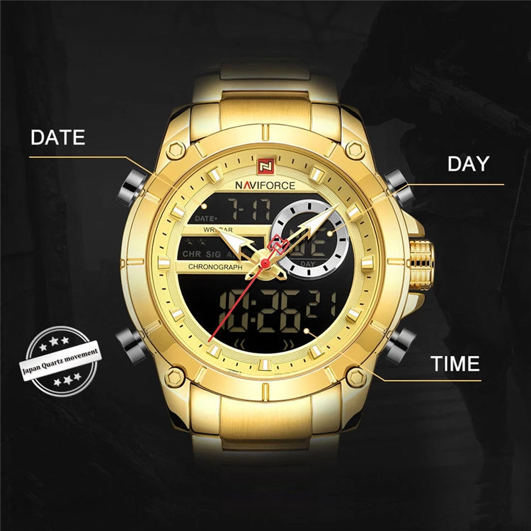Naviforce 9163 Mens Watch - Gold