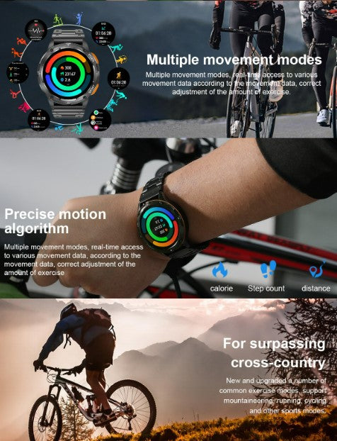 AK59 Smart Watch HD AMLOED Screen w/ health monitoring - Jinsanzhu Steel Strap