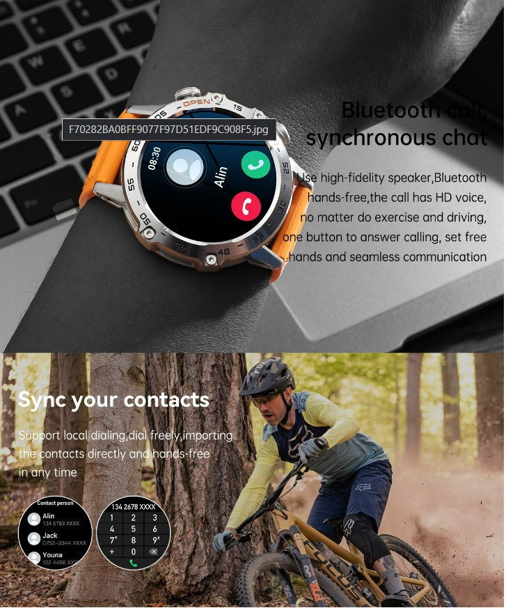 K52 Bluetooth Call Smart Watch - Black
