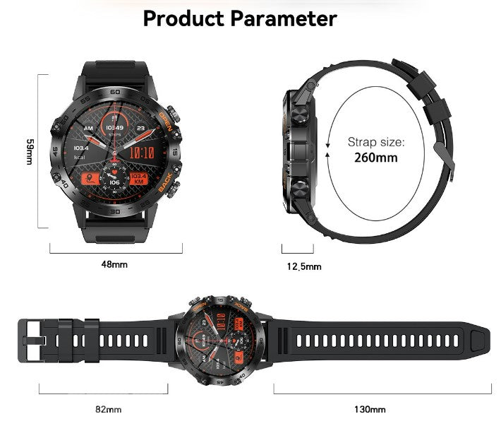 K52 Bluetooth Call Smart Watch - Orange